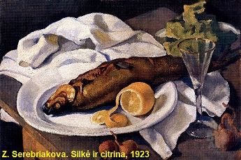 Z. Serebriakova. Silk ir citrina, 1923