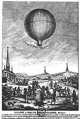 First Launch of the Montgolfier Balloon, 1783, by chevalier de Lorimier