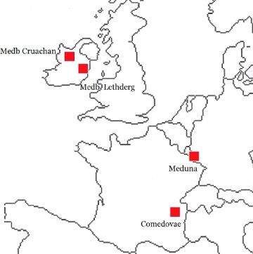 Distribution of goddess related to Mead