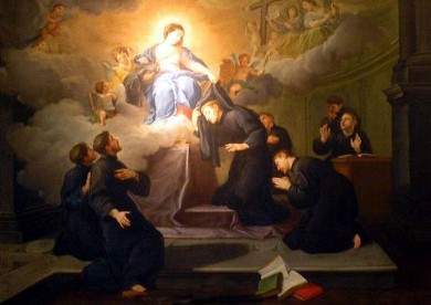 Seven founders of Servites and Mary