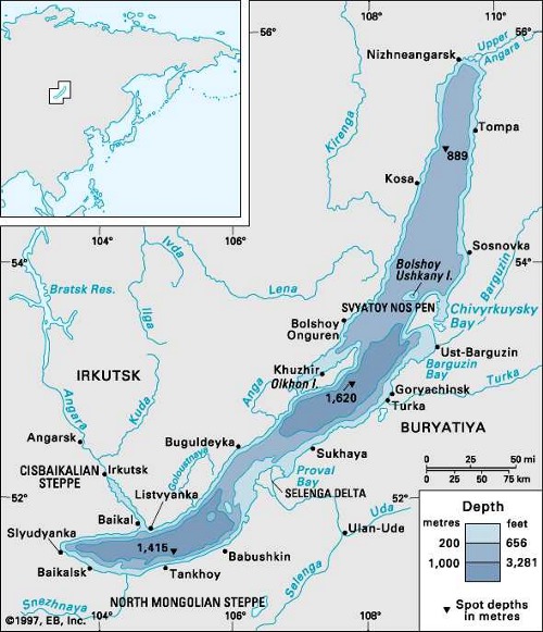 Map of Baikal lake