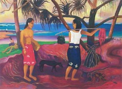 Paul Gauguin. Under pandanus