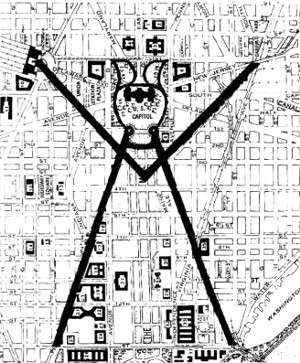 Davidson drawing of freemason symbols in Pyramid