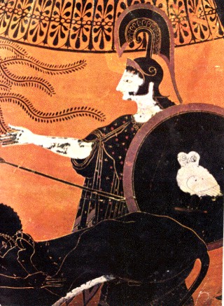 Athena encourages Herakles, Psiax, 520 BC