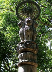 Ashoka pillar at Wat U Mong near Chiang Mai, Thailand
