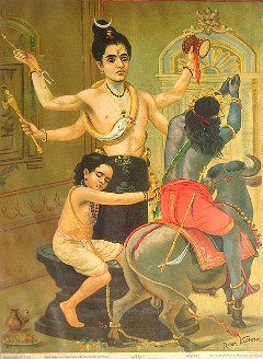 Shiva saves Markandeya