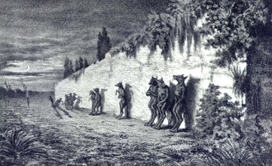 Werewolves at wall, by Dudevant Sand, 1858