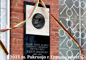 K. Dauk�o atminimo lenta