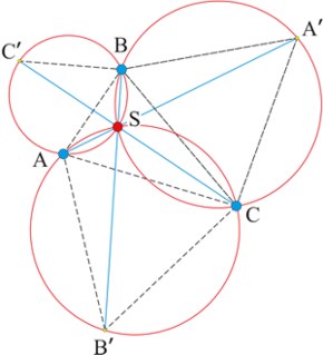 Ferma taško teoremos iliustracija