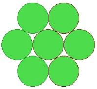 plokštumą pildoma skrituliais: šešiakampė gardelė