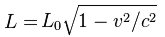 Length contraction formula
