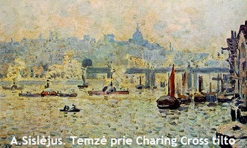 Sisley. Temzė prie Charing Cross tilto