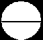Circle divided by horizontal line